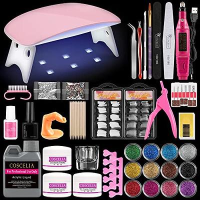 Amazon.com: Cooserry 79 in 1 Acrylic Nail Kit with Drill and U V Light -  Glitter Acrylic Powder Kits with Liquid Monomer for Beginners - Nails Kit  Set for Professional Acrylic with