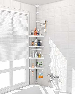 4 Shelves Bathroom Shower Storage Constant Tension Corner Pole Caddy  Organizer