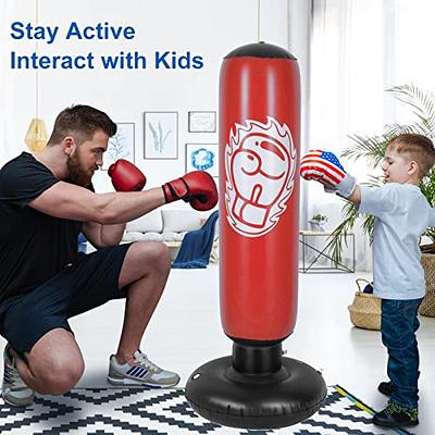 Punching Bag with Stand Adult - 69 Freestanding Heavy Punching Bag for  Adults - MMA Thai Fitness Kickboxing Bag - Muay Inflatable Standing Boxing