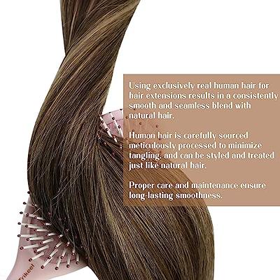 Sunny Human Hair Weft 20 inch Medium Brown and Caramel Blonde Highlights  Real Human Hair 100g