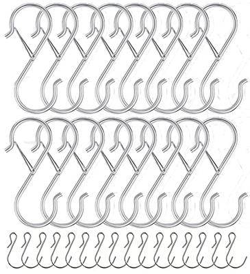 HARSKIYER 12pcs 304 Stainless Steel S Hooks, 0.12'' / 3mm Metal S