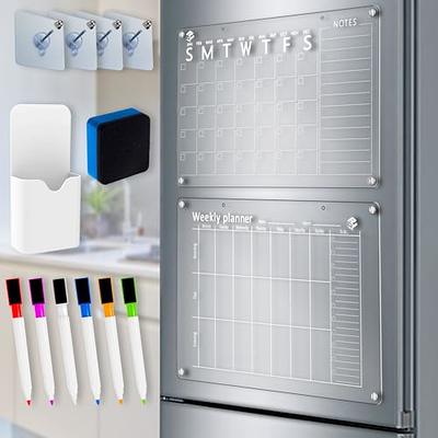 Acrylic Calendar for Fridge 12x 12 Vertical Magnetic Calendar for Fridge  Clear Magnetic Dry Erase Board for Fridge Vertical Clear Magnetic Calendar