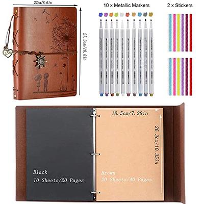 SEEHAN Leather Scrapbook Photo Album 8.5x11inch Travelling Journal