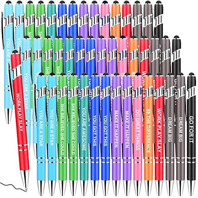 Fuutreo 50 Pcs Employee Appreciation Gifts Inspirational Pens Motivational  Quotes Ballpoint Pens Smile Face Funny Pen Inspirational Leaving