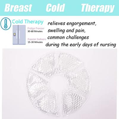 Breast Therapy Ice Packs, Hot and Cold Breast Pads, Breastfeeding  Essentials Large Gel Bead Packs for Moms, 2 Pack