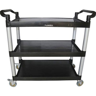 YSSOA 3-Tier Metal Rolling Utility Cart, Heavy Duty Craft Cart with Wheels  and Handle, Black 