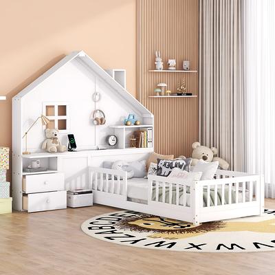 Modern Wooden Bed Frame Kid Bed Play Room Children Bedroom