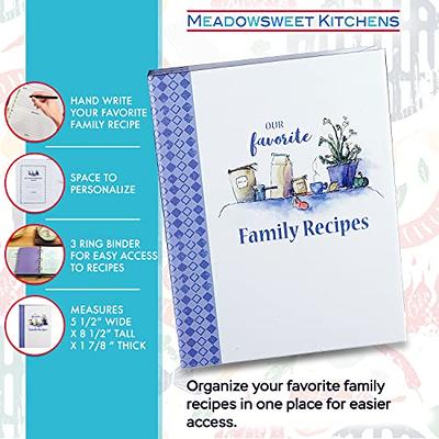Meadowsweet Kitchens Plastic Full Recipe Page Protectors for 3 Ring Binder  