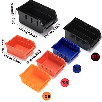 Wall Mounted Storage Bins Parts Rack 30 Bin Organizer Garage Plastic Shop  Tool