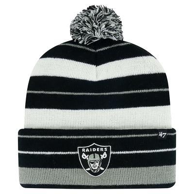 Las Vegas Raiders Girls Youth Nep Yarn Beanie with Pom - White