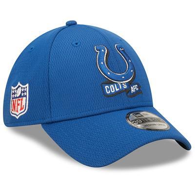 Indianapolis Colts New Era 2023 Sideline Historic Pom Cuffed Knit Hat -  Cream/Royal