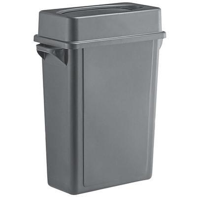 Lavex 95 Gallon Gray Wheeled Rectangular Trash Can with Lid