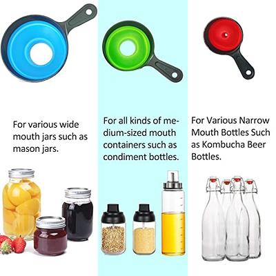 Funnels For Filling Bottles, Wide Mouth Canning Funnel For Kitchen Use  Mason Jars, Small Funnel For Transfer Liquid, Oil And Powder, Silicone  Collapsible Funnel Set (3 Pack)
