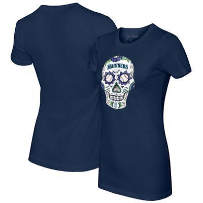 Women's Tiny Turnip White/Black Houston Astros Sugar Skull 3/4-Sleeve Raglan T-Shirt Size: Small