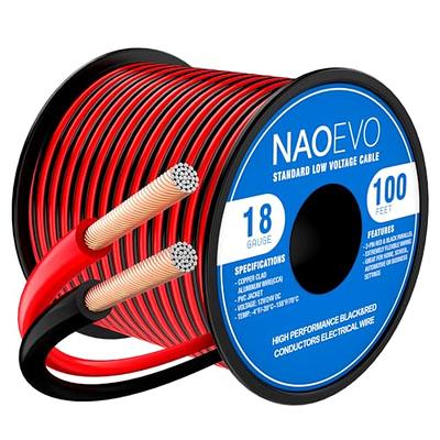 100FT 18 AWG Gauge Electrical Wire, DC 12V Hookup Red Black Copper