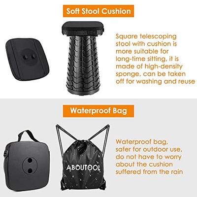 aboutool Folding Camping Stool, Square Collapsible Portable Stool