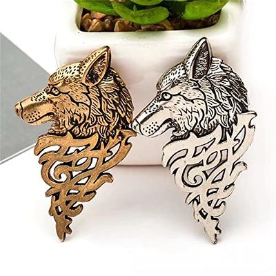 Wholesale GORGECRAFT 2pcs Wolf Head Long Chain Brooch Lapel Pin for Men  Collar Chain Tassel Brooch Pins Coat Suit Clothes Decoration Accessories  Husband Anniversary Birthday Gifts Crafts(Gold) 