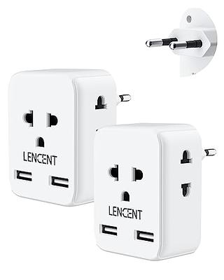 European Travel Plug Adapter for Europe & UK, American to Ireland Italy  France Spain Greece Germany Israel Travel Essentials, International Power  Outlet USB Charger, US to EU UK Travel Accessories 