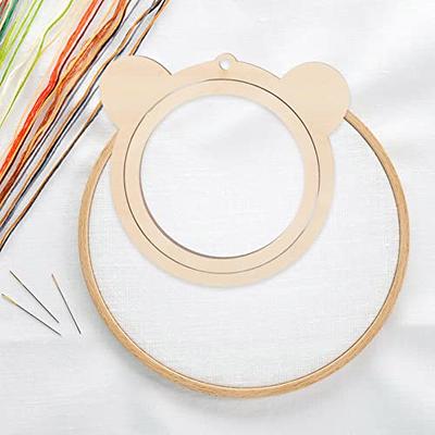 4 Pack Embroidery Hoop Ring, Imitated Wood Display Frame Circle and Oval Embroid