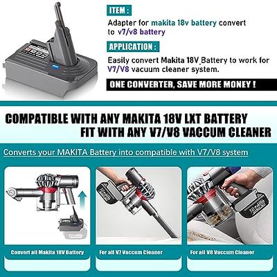 EID V8 Adapter for Dyson V8 Battery,for Makita 18V Battery Compatible for  Dyson V8 Series Animal Absolute V8 Fluffy Cordless Stick and Handheld  Vacuum