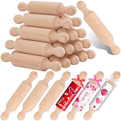 20PCS Mini Rolling Pins for Crafts, Small Wooden Dough Roller for