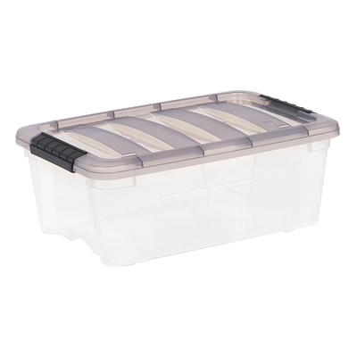 IRIS 45 Quart Buckle Up Storage Box, Clear/Black, Set of 4 585098 - The  Home Depot