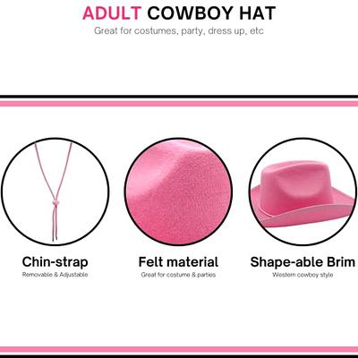 JUSTOTRY Felt Cowboy Hat for Women Men Wide Brime Cowgirl Hats for Girl  Dress up Disco Party (Black) at  Women's Clothing store