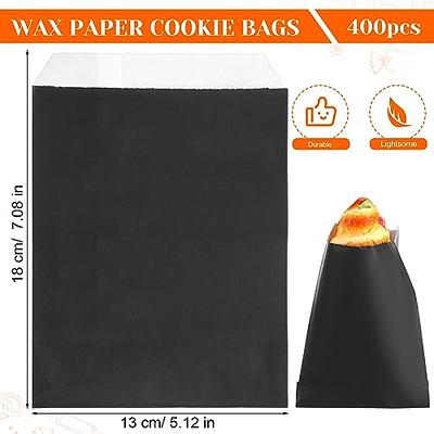 Sweetude 400 Pcs Paper Cookie Bags Bulk 5 x 7 Inch Disposable Treat Bag  Flat Small Buffet Snack Bags Stripes Polka Dots Wave Candy Bags for Wedding