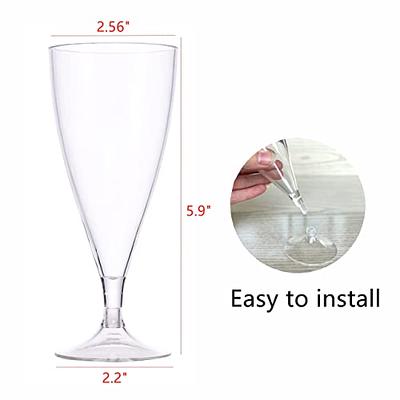 Cq acrylic 12 Pack Champagne Flute with Outer Cup 5 Stemless Clear