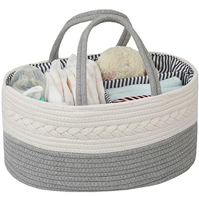 XL Baby Diaper Caddy Organizer - Heavy Duty Portable Diaper Storage  Organizer - Baby Organizer for Nursery, Changing Table, Wipes & Toys - Car  Basket for Nursery Storage Bin with Tote Holder
