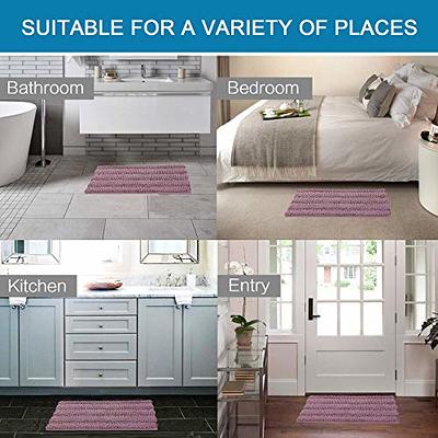 H.VERSAILTEX Bath Mat Bathroom Rug Bath Rugs for Bathroom Non Slip Bath  Mats Extra Thick Chenille Rug 17 x 24 Absorbent Soft Shaggy Washable Dry