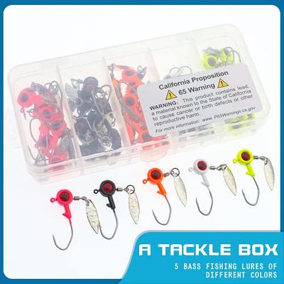 Gefischtter 50pcs Fishing Jig Heads Hooks Spinner Blade Crappie