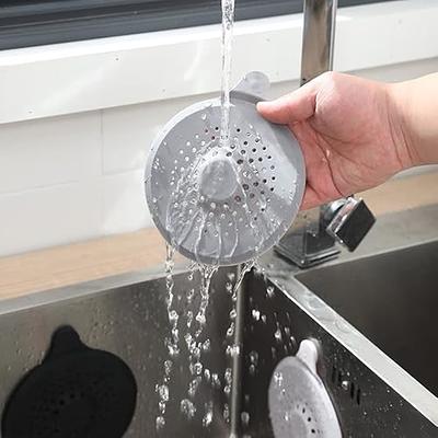 2pc Sink Drain Strainer,Hair Clog Stopper with Suction Cups,Silicone  Anti-Blocking Sink Filter for Bathtub and RV Kitchen (2,Gray) - Yahoo  Shopping