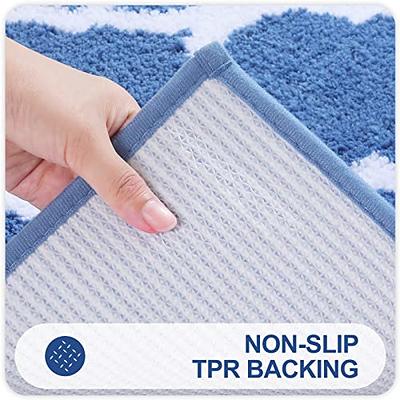 OLANLY Bathroom Rugs 24x16, Soft and Absorbent Microfiber Bath Rugs,  Non-Slip Shaggy Shower Carpet, Machine Wash Dry, Bath Mats for Bathroom  Floor