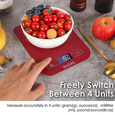 SUGIFT Digital Food Scale, 22lb Kitchen Scale Weight Grams and oz, 1g/0.1oz  Precise Graduation for Baking, Cooking and Coffee-White 