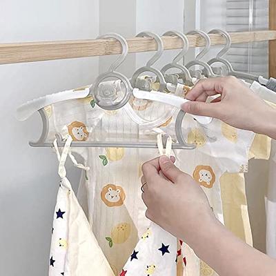 JSF 20Pcs Baby Plastic Hangers, Children's Hangers for Baby, Toddler, and  Child Clothes Adjustable Baby Hangers Ideal for Boys and Girls Closet