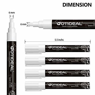White Liquid Chalk Markers 12 Pack Chalkboard Markers Erasable Glass Markers  Was