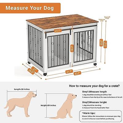 IchbinGo Large Dog Crate Furniture with Sliding Barn Door, 60.6 Wooden Dog  Kennel Indoor Dog Crate with Divider, TV Stand XXL Dog Crate for Large Dog