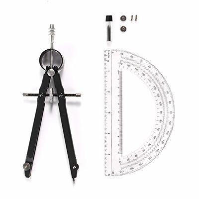 Professional Precision Compass Set, Metal Spring Bow Compass with  Protractor, Lock, Pencil Leads & Screw Replacements, for Geometry, Math,  Drafting, Drawing & Measuring, School & Office Supplies - Yahoo Shopping