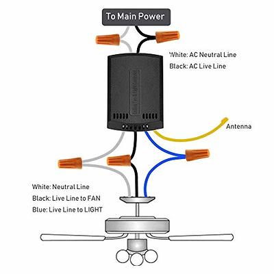 Smart WiFi Ceiling Fan and Light Remote Control Kit, Universal Fan  Controller Works with Alexa Google, Fan Speed Timing & Light Remote Switch  Replacement for Hunter Harbor Breeze Honeywell and More 