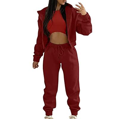 Women's Two Piece Outfits Sweatsuit Long Sleeve Sweatshirt and Sweatpants  Workout Athletic Tracksuits Loungewear