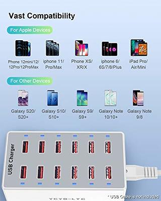 USB C Fast Charger,120W GaN 6 Ports USB Charging Station Hub Block Multiple  Devices,USB C Charger Power Strip Adapter 4Type-C and 2USB A Compatible