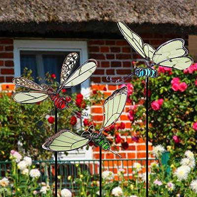 Metal Outdoor Thermometers Set of 2 Garden Butterfly and Dragonfly Design 