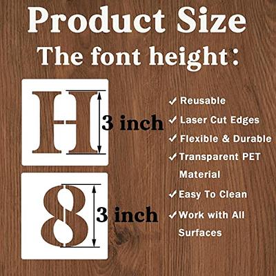 Eage Alphabet Letter Stencils 4 inch, 68 Pcs Reusable Plastic Letter Number Symbol Stencil Kit for Painting on Wood, Wall, Fabri