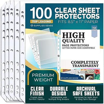 Samsill 200 Non-Glare Heavyweight Sheet Protectors, Reinforced 3 Hole  Design Plastic Page Protectors, Archival Safe, Top Load for 8.5 x 11 Inch  Sheets, Box of 200 : : Office Products