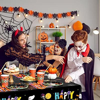 HALLOWEEN PARTY CUPS with Lids and Straws Spooky Treat Disposable Witch