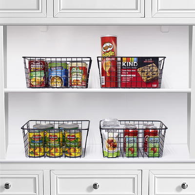 Sorbus Metal Wire Storage Cabinet Baskets, Kitchen Pantry Organizer -  Storage Bins for Home, Bathroom, Laundry Room, Closet Organization (4-Pack