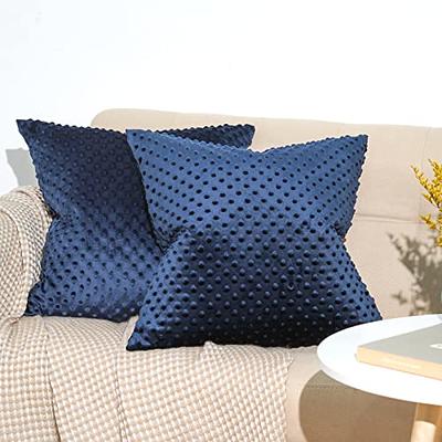 Velvet Throw Pillow Covers, Blue Home Decor (18 x 18 In, 2 Pack)