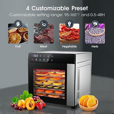 8 Trays Food Dehydrator w/Fruit Roll Sheet Digital Timer Temperature  Control~!