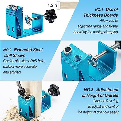 HFM Pocket Hole Jig Kit Adjustable Woodworking Tools Pocket Dowel Hole Jig  System Set Wood Woodwork Guides Joint Angle Tool Carpentry Locator. - Yahoo  Shopping